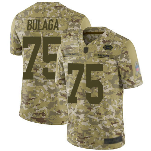 Green Bay Packers Limited Camo Men #75 Bulaga Bryan Jersey Nike NFL 2018 Salute to Service